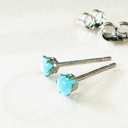 アマゾナイト 〜天の河の石〜 のプチスタッドピアス　サージカルステンレス316L 4枚目の画像