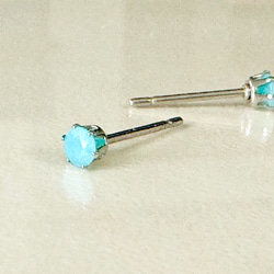 アマゾナイト 〜天の河の石〜 のプチスタッドピアス　サージカルステンレス316L 6枚目の画像