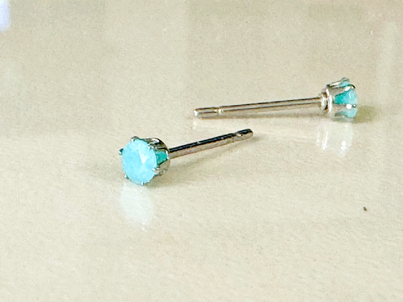 アマゾナイト 〜天の河の石〜 のプチスタッドピアス　サージカルステンレス316L 6枚目の画像