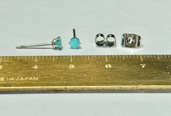 アマゾナイト 〜天の河の石〜 のプチスタッドピアス　サージカルステンレス316L 10枚目の画像