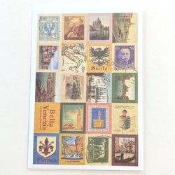 切手風シール　80片（イタリア)　ab-483 2枚目の画像