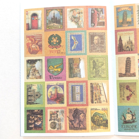 切手風シール　80片（イタリア)　ab-483 3枚目の画像
