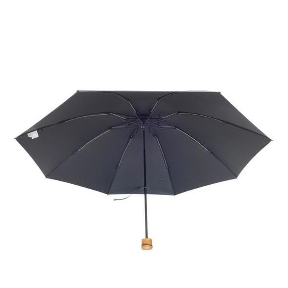 父の日限定 クラシコ 晴雨兼用 メンズ 完全遮光100% 折りたたみ 傘 バンブー 筒 ダンガリー グレー 4枚目の画像