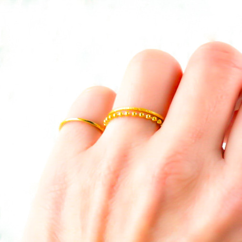 重ね付け 14kgf スキンジュエリー 華奢 ボールチェーン リング 指輪 地