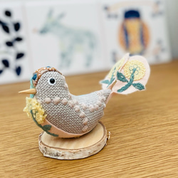ミナペルホネン　ことり　kotori 鳥　置物　ぬいぐるみ　新品 ⚮̈ミナペルホネン生地使用⚮̈お座り小鳥のオブジェ 置物 | un