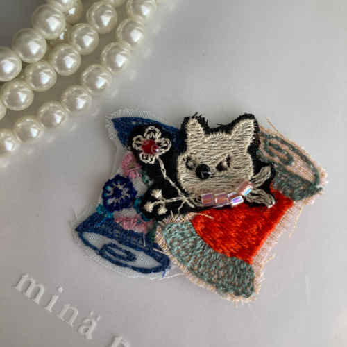 ✳︎ハンドメイド✳︎ミナペルホネン クロッチくんskyfuI bobbinビーズ 