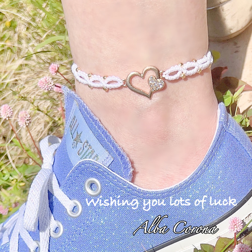 ふつうに可愛い♡紐編み アンクレット / ブレスレット 2way