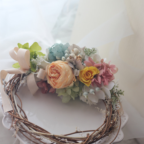 プリザーブドフラワーリース♡ニュアンスグリーン 【公式通販】