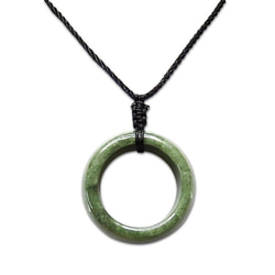 良質濃い目ひすい指輪サムリング黒糸ネックレス天然石本翡翠硬玉約26号A3-6-002 4枚目の画像