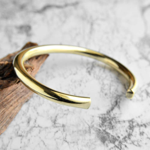 育てるバングルφ5㎜ 極太｜真鍮 ゴールド ブラス 太め シンプル