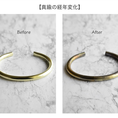 象牙調　極太　バングル 育てるバングルφ5㎜ 極太｜真鍮 ゴールド ブラス 太め シンプル