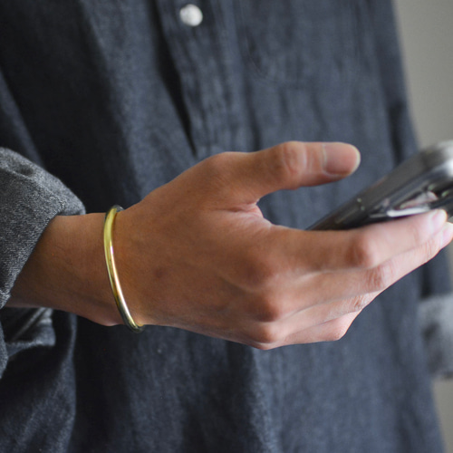 育てるバングルφ5㎜ 極太｜真鍮 ゴールド ブラス 太め シンプル