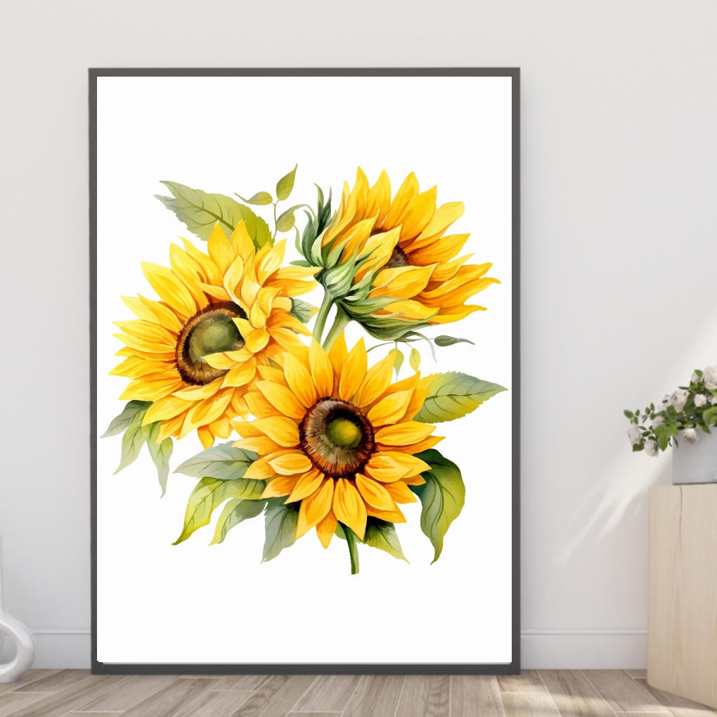 送料無料】A3・A4ポスター【大輪のひまわり】季節 花 植物 ガーデン夏