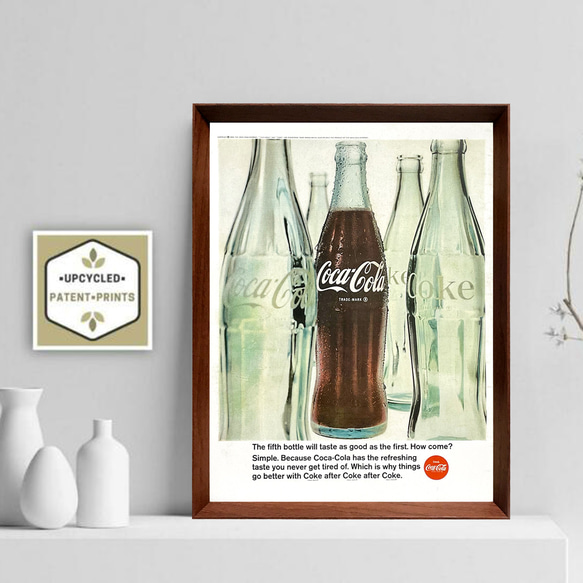 コカコーラ ボトル 1960年代 アメリカ ヴィンテージ 雑誌 広告 額付 ポスター 2枚目の画像