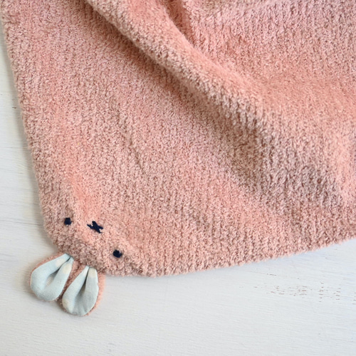 リバーシブルおりこうタオル おりこうエプロン （くすみピンクうさ  