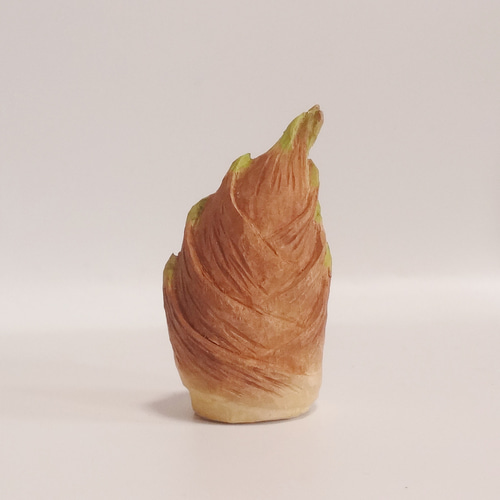 木彫刻 アート 『 筍 』たけのこ 一刀彫 ハンドメイド 彫刻 佐藤