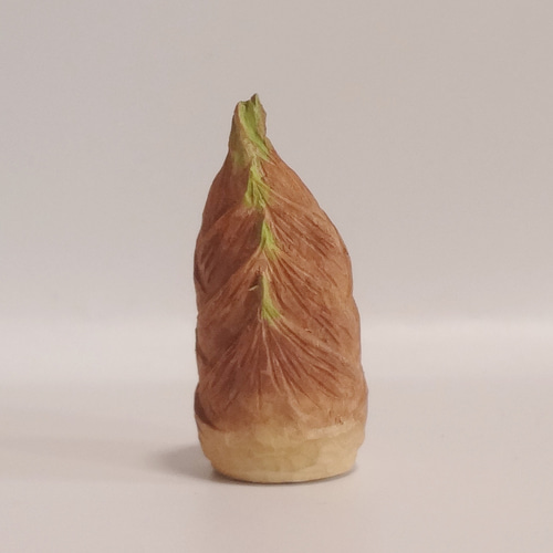 木彫刻 アート 『 筍 』たけのこ 一刀彫 ハンドメイド 彫刻 佐藤史隆