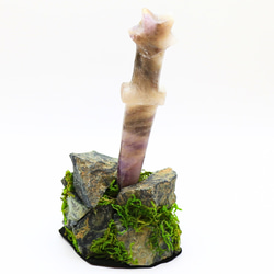 鉱物ナイフ シェブロンアメジスト 岩の台座付　G_S_Knife-03 3枚目の画像