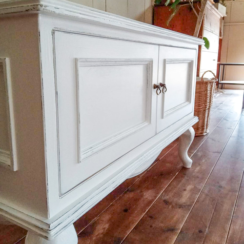 かわいい猫足テレビボード ネコ足 猫脚 白家具 姫家具 オーダーメイド