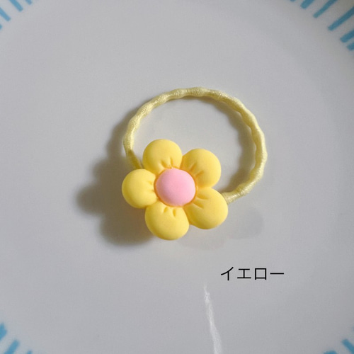 花パーツゴム フラワーヘアゴム キッズヘアゴム ハンドメイド ヘアゴム
