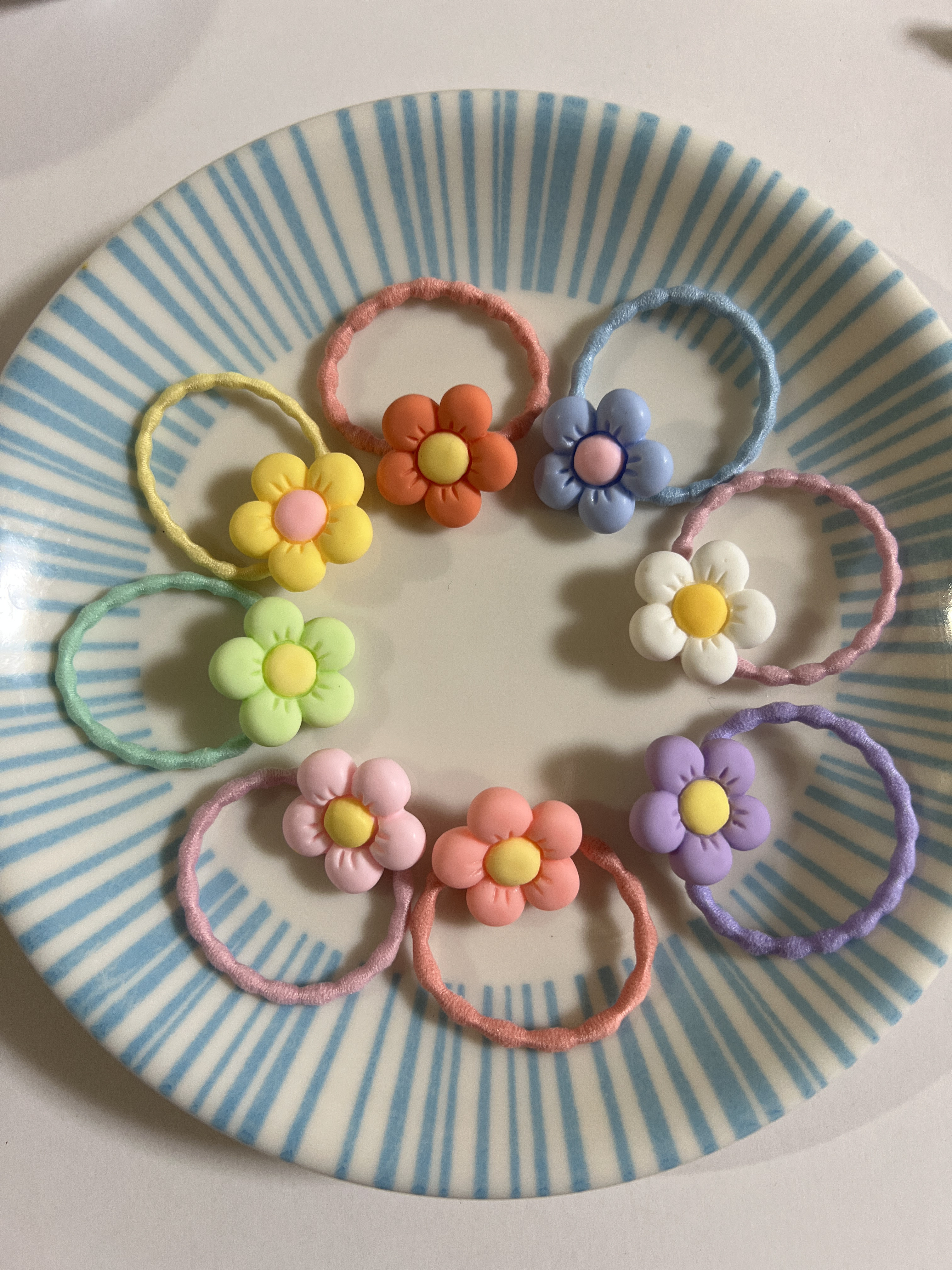 デニム調 ハンドメイド キッズ 確認用 お花のヘアゴム 子ども ベビー