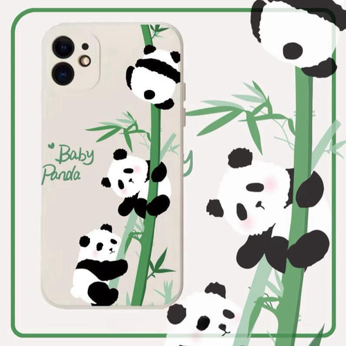 パンダちゃんと竹 スマホケースpanda 動物 iPhoneケース iPhone16
