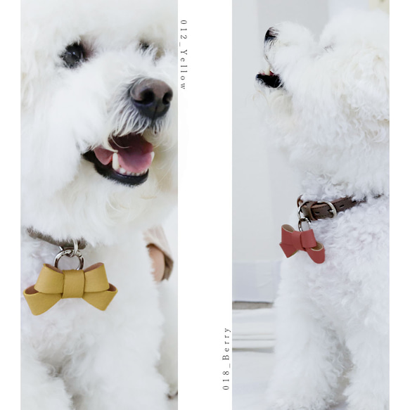 大切を結ぶ イタリアレザー リボン チャーム ペット　犬 大型　中型犬 小型犬　おしゃれ　かわいい#mm00001051 8枚目の画像