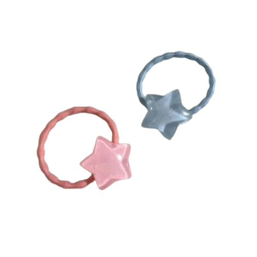 スターにこちゃん☆ベビーヘアクリップ ヘアゴム ハンドメイド商品