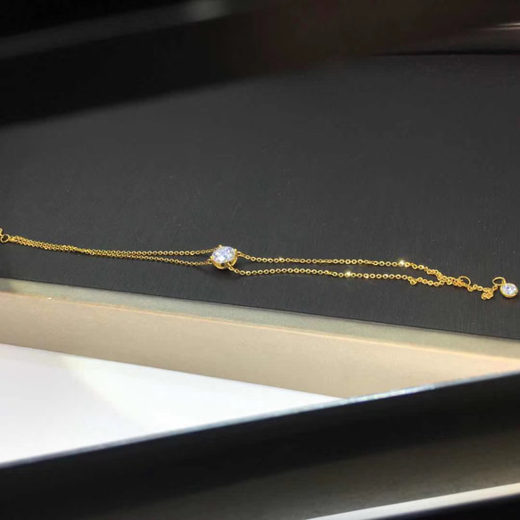 newデザイン】1カラット モアサナイト ブレスレット K18YG 