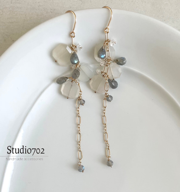 14kgfホワイトムーンストーン・ラブラドライトハマー  