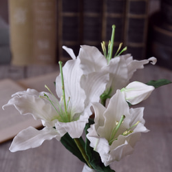◆粘土のお花◆　カサブランカ　ユリ　クラウド・ドロップベース　B992 5枚目の画像