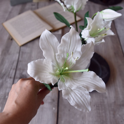 ◆粘土のお花◆　カサブランカ　ユリ　クラウド・ドロップベース　B992 8枚目の画像