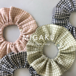 人気item♡【 gingham frill bib 】スタイ シンプル 韓国 フリルスタイ