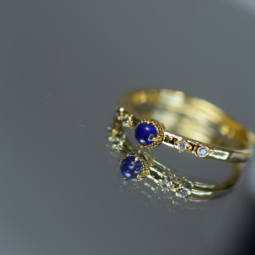 SR4-119 ミニ 青金石 ラピスラズリ リング 指輪 シンプル フリーサイズ