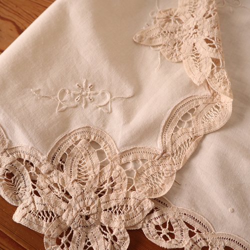 大判 バテンレース ヴィンテージ 手刺繍 フリークロス テーブル