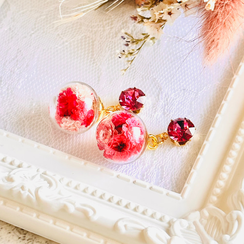 7月誕生石】 ルビー ピアス/イヤリング 『101本の薔薇の花束