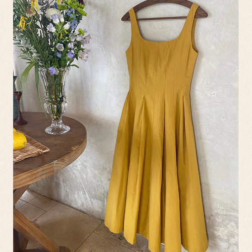 PAULE KA ノースリーブワンピース 36 イエロー 黄色ノースリーブワンピース – レトロファッション | フルギヤベラ