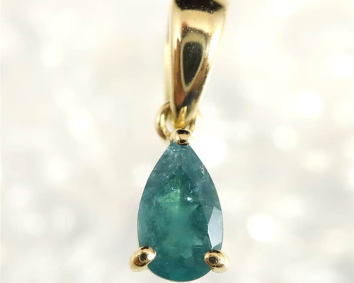 グランディディエライト 5mmペアシェイプ ペンダント K18YG 0.43g