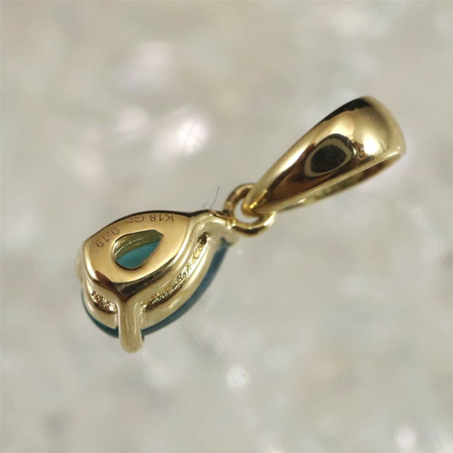 グランディディエライト 5mmペアシェイプ ペンダント K18YG 0.43g