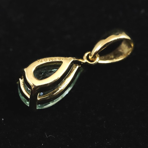 パライバトルマリン 8mmペアシェイプ ペンダント K18YG 0.64g