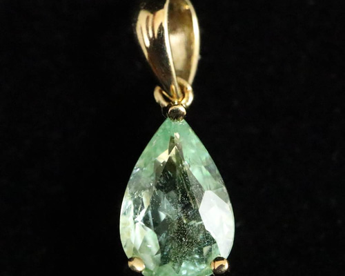 パライバトルマリン 8mmペアシェイプ ペンダント K18YG 0.64g