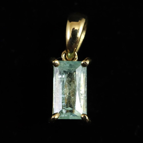 パライバトルマリン 6mmバケットカット ペンダント K18YG 0.69g #47859