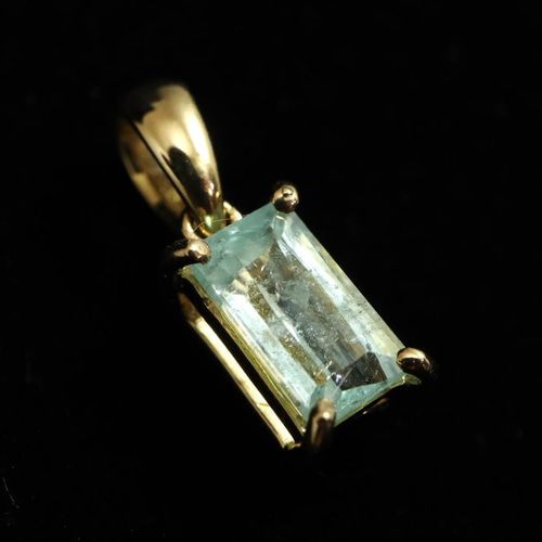 パライバトルマリン 6mmバケットカット ペンダント K18YG 0.69g #47859