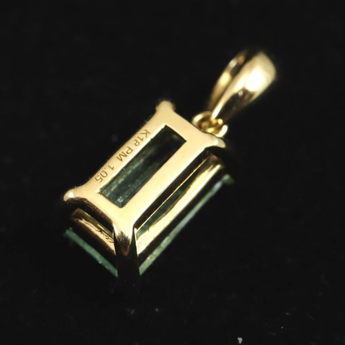 パライバトルマリン 7.6mmバケットカット ペンダント K18YG 0.89g