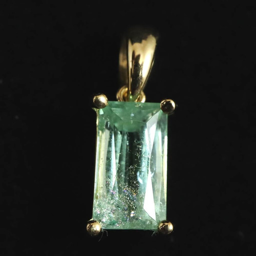 パライバトルマリンペンダントトップ パライバトルマリン 7.6mmバケットカット ペンダントトップ K18YG 0.89