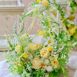 初夏を感じるナチュラルで涼しげなアレンジメント アートフラワー yumi