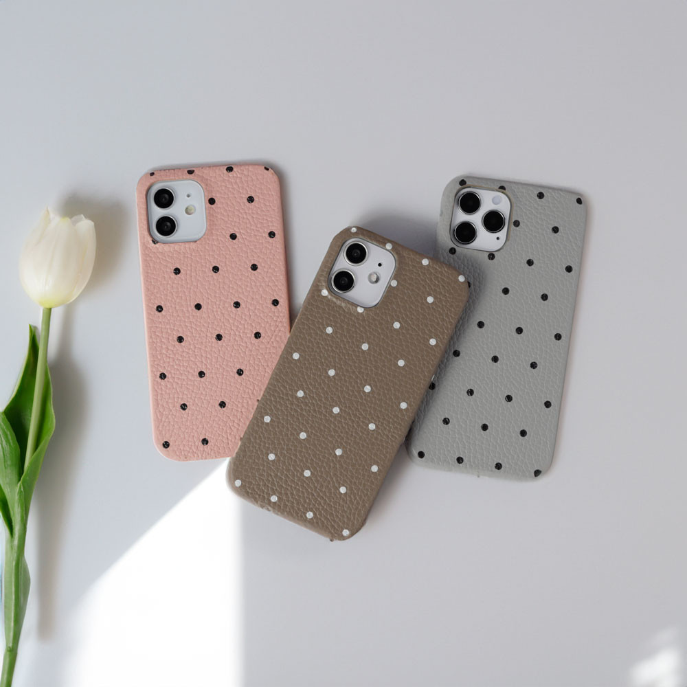 レザー　ドット　水玉　かわいい　全機種対応　スマホケース　iPhone　Galaxy　AQUOS　#mm00001075