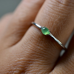 SR4-123 上品 宝石質 シルバー 氷種 若緑 本翡翠 リング ミャンマー産 フリーサイズ 指輪 金属アレルギー対応 11枚目の画像