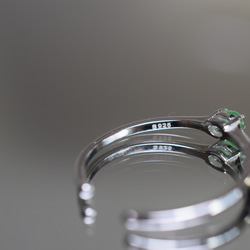 SR4-123 上品 宝石質 シルバー 氷種 若緑 本翡翠 リング ミャンマー産 フリーサイズ 指輪 金属アレルギー対応 5枚目の画像