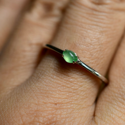 SR4-123 上品 宝石質 シルバー 氷種 若緑 本翡翠 リング ミャンマー産 フリーサイズ 指輪 金属アレルギー対応 10枚目の画像